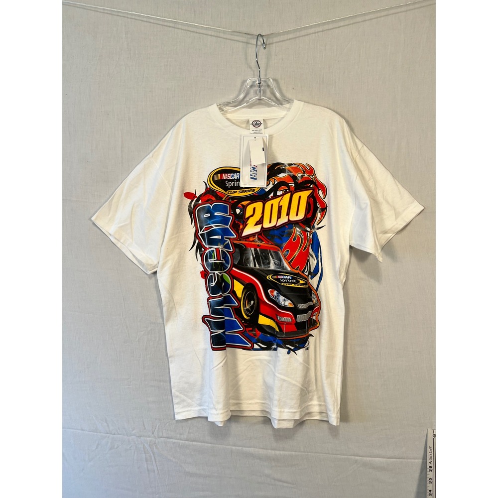 NASCAR Sprint Cup Series 2010 Schedule T-Shirt Delta Pro Weight White Mens Large